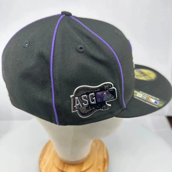New Era Men's Fitted Hat 59Fifty Colorado Rockies Official On Field Black 7 3/8 - Picture 3 of 7